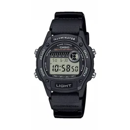 CASIO W-220H Montre mixte digitale à quartz noir, étanche, avec chronomètre et éclairage LED, bracelet résine