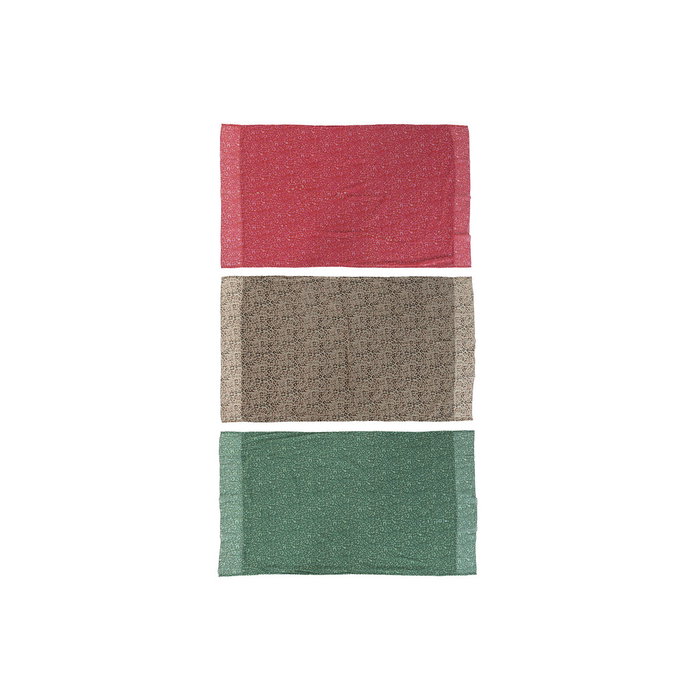 Home ESPRIT Serviette de plage Marron Vert Rose Polyester Coton (Lot de 3)