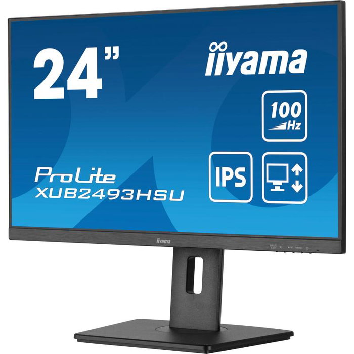 Iiyama Moniteur XUB2493HSU-B7 LCD 23.8 Pouces 1920x1080 IPS 75 Hz 5 ms avec Haut-Parleurs USB-C 65 W et HDMI