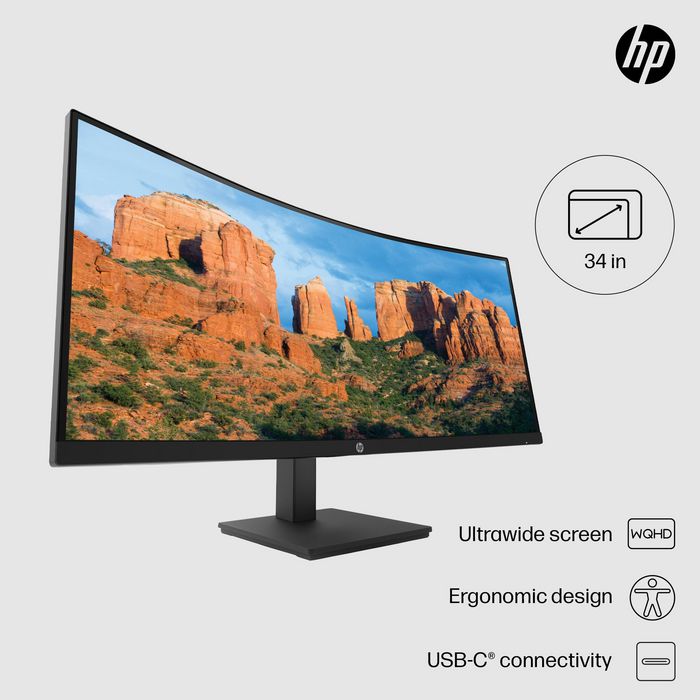 HP P34hc G4 Moniteur incurvé 34 po WQHD Noir HP P34hc G4 Moniteur incurvé 34 po WQHD Noir