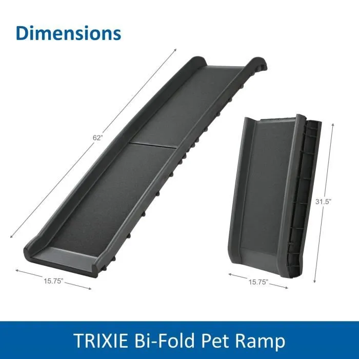 Trixie Rampe pour chien et animaux, noire, en plastique, 40 x 156 cm, avec rails de sécurité anti-dérapant pour arthrose et arthrite