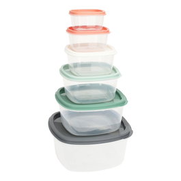 Excellent Houseware Set de 6 fiambreras en plastique avec couvercles de couleurs assorties