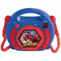 LEXIBOOK Micro pour enfants Karaoke Spiderman Marvel avec deux microphones, lecteur CD, prise casque - Jouet dès 3 ans