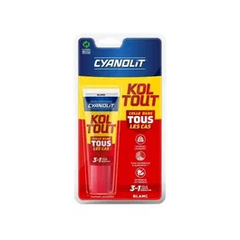 Cyanolit Colle polyvalente ultra-forte Blanc 50ml - Résistante (-30°C à +80°C), pour réparations intérieur/extérieur, colle sous l'eau