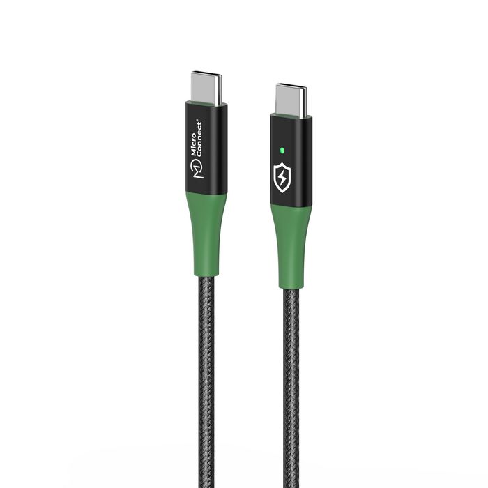 MicroConnect Câble USB-C vers USB-C Smart Charge 2m Noir/Vert MicroConnect Câble USB-C vers USB-C Smart Charge 2m Noir/Vert