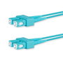 Lanview Câble fibre optique multimode SC-SC duplex 1m OM3 50/125 LSZH Aqua