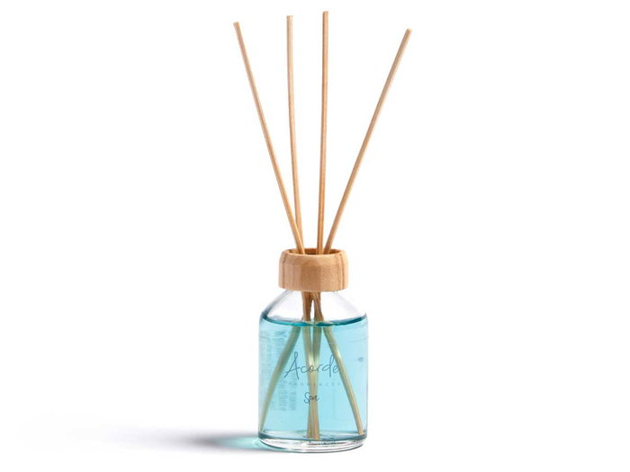 Acorde Mikado 50 ml avec tige en verre, rotin et bois bleu 7 x 17 x 5 cm (Set de 12)
