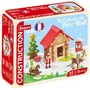 Jeujura - Jeu de construction en bois La Cabane du Père Noël - 60 pièces - Coffret 22 x 18,5 x 8,5 cm avec accessoires et tapis de jeu - À partir de 5 ans
