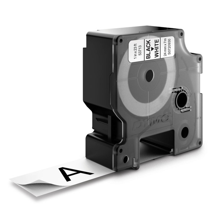 Dymo D1 Ruban d'étiquetage 24 mm x 7 m, Noir sur Blanc Dymo D1 Ruban d'étiquetage 24 mm x 7 m, Noir sur Blanc