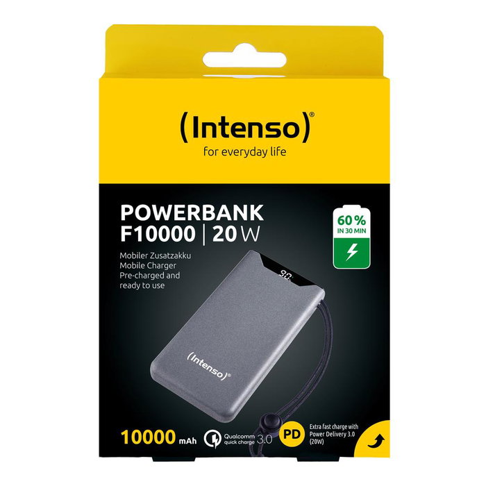 Intenso Powerbank F10000 gris 10000 mAh avec charge rapide PD et Quick Charge 3.0