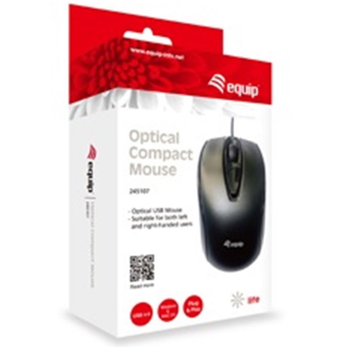 Equip Souris Optique USB 1000 DPI Plug and Play pour Gauchers et Droitiers