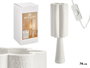 Giftdecor Lampe Fleur 74 cm Rugueux en Métal et Velours Blanc 20x20x74 cm (Set de 4)