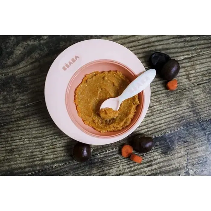 BEABA Set Premiers Couverts ergonomiques pour bébé - 6 Cuillères et 4 Fourchettes avec Manches courts et arrondis - Prise en main facile - Dès 8 mois