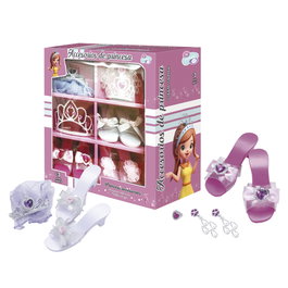 Tachan Be2027 - Kit Accessoires et Chaussures de Princesse avec Tiares pour Déguisement, Jeu Créatif et Costume d'Imagination pour Enfants à Partir de 3 Ans