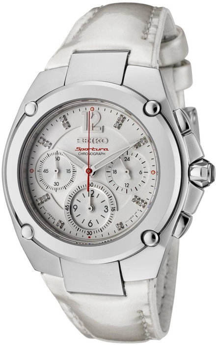 Seiko SRW897P1 avec bracelet en cuir blanc Seiko SRW897P1 avec bracelet en cuir blanc
