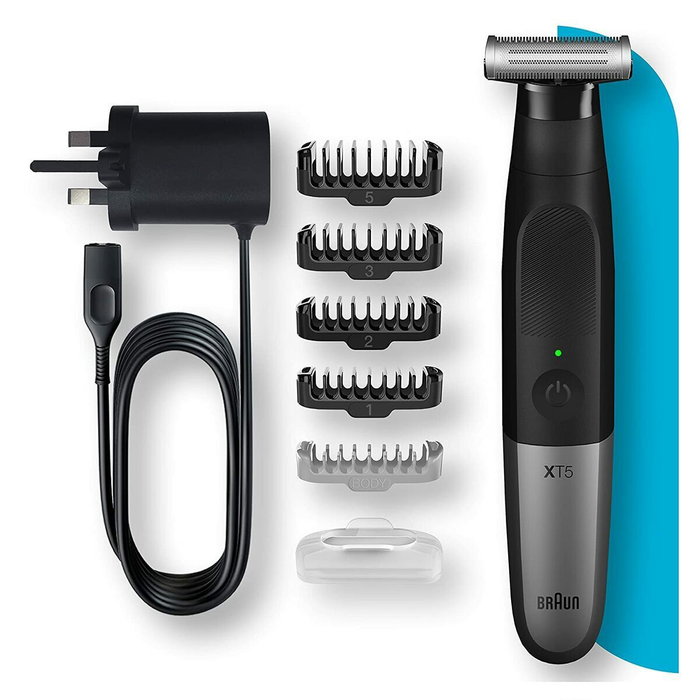 Braun Tondeuse rechargeable visage et corps sec ou humide avec technologie de lame 4D Braun Tondeuse rechargeable visage et corps sec ou humide avec technologie de lame 4D