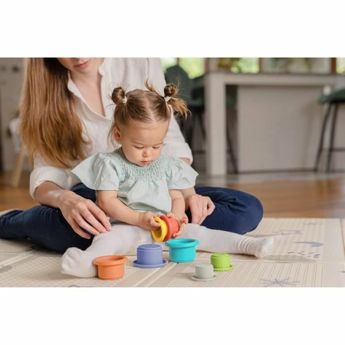 Nuby Gobelets de bain empilables en silicone - 5 couleurs et formes