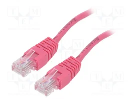 GEMBIRD Câble Ethernet Patch Cord U/UTP Cat 5e Rose 3m RJ45