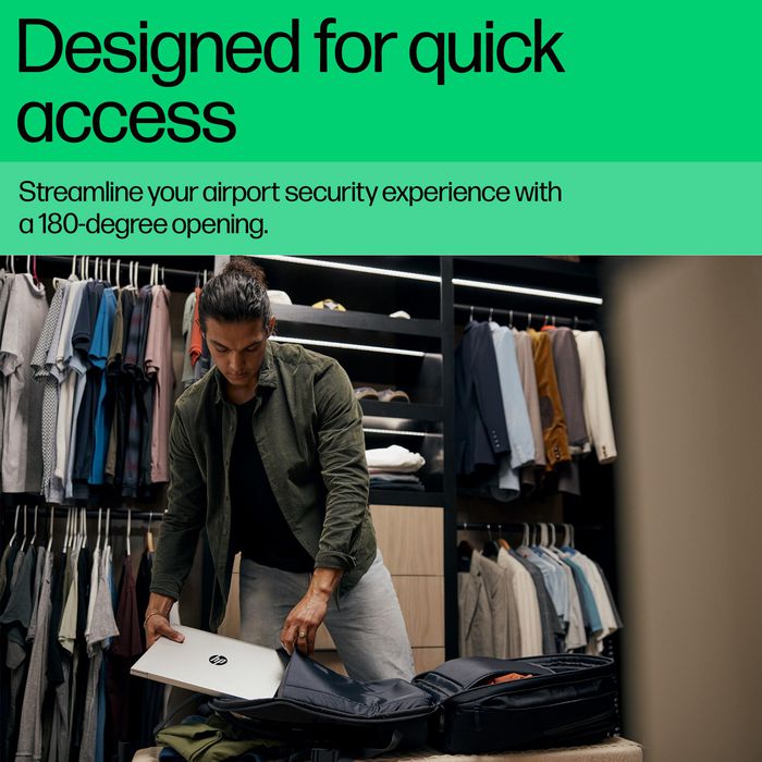 HP Sac à dos pour ordinateur portable Travel Plus, 30L-35L, 17 pouces, organisation multiple, polyester recyclé résistant à l'eau