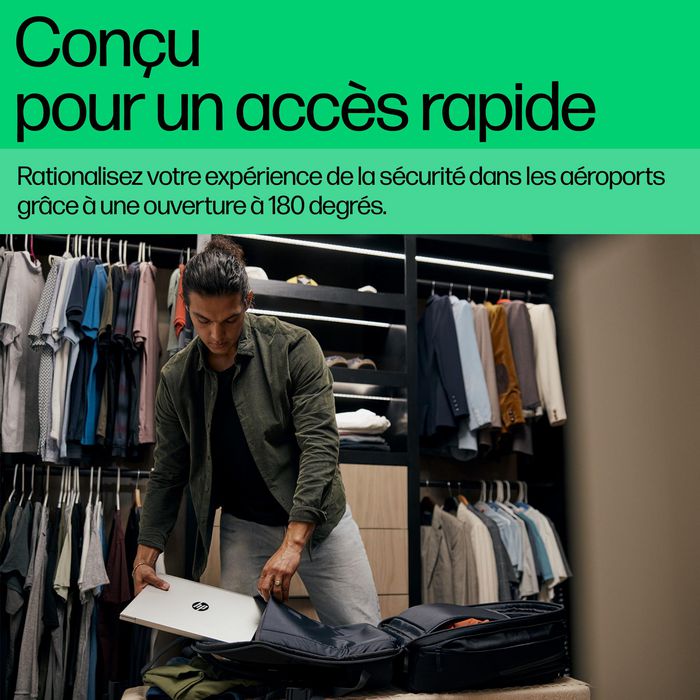 HP Sac à dos pour ordinateur portable Travel Plus, 30L-35L, 17 pouces, organisation multiple, polyester recyclé résistant à l'eau