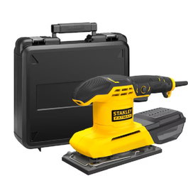 Stanley FMEW214K-QS Lijadora orbital électrique 280W avec câble, orbitale 2 mm, inclut papier de verre et mallette de transport