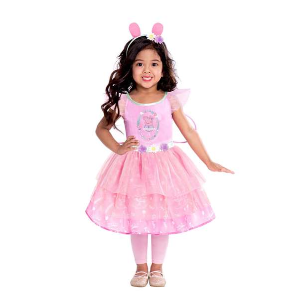 Liragram Déguisement Enfant Robe de Fée Peppa Pig Taille 4-6 Ans Rose