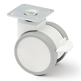 Q&Q Roue pivotante Ø50 H64 blanc avec frein
