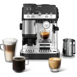 Ninja Luxe ES301EU BaristaAssist, Machine à café 2 en 1 espresso et filtre, Noir & Inox