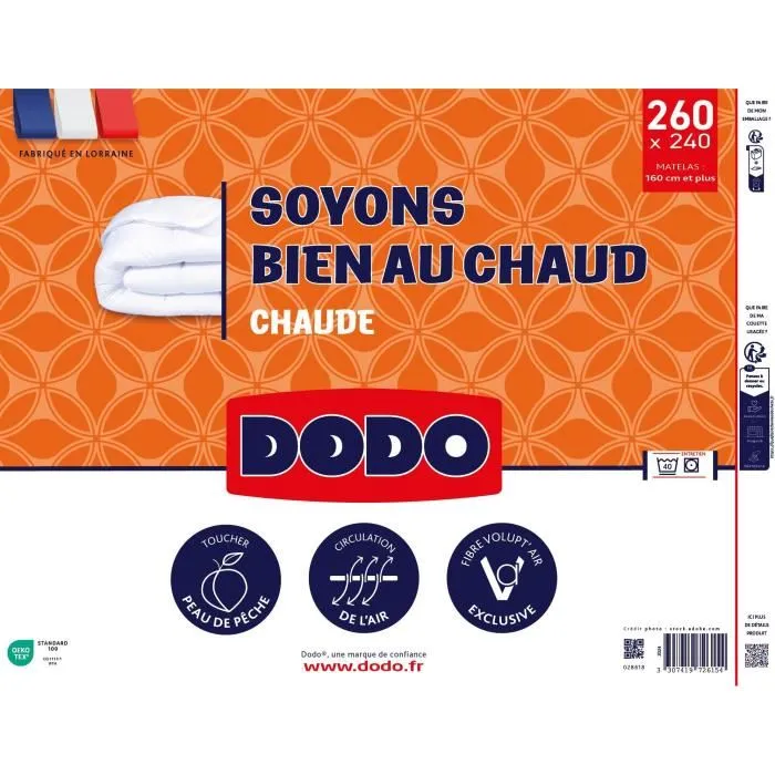 Eda Couette DODO Bien au chaud 240 x 260 Blanc Eda Couette DODO Bien au chaud 240 x 260 Blanc