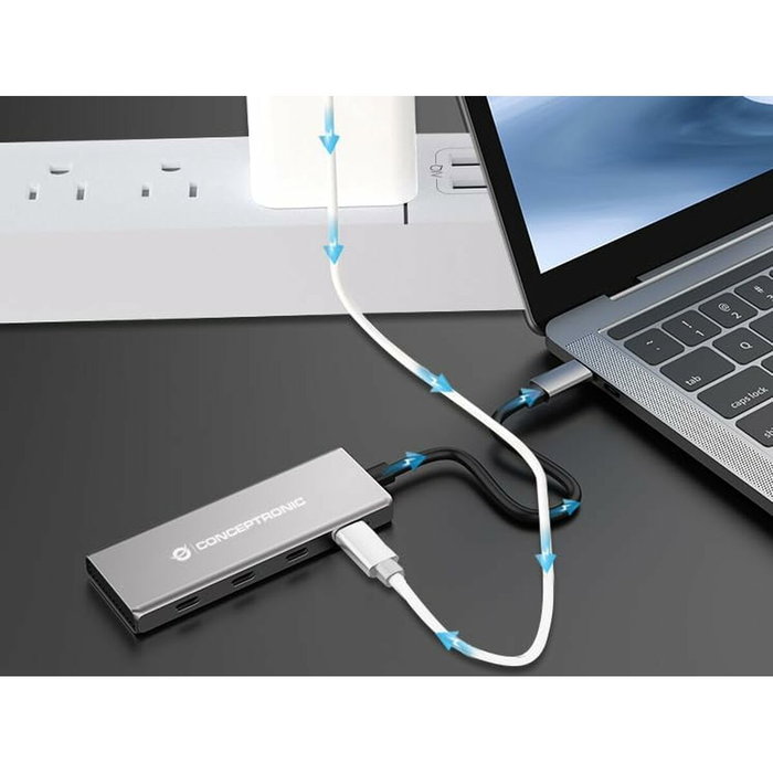 Hub USB Conceptronic 110519607101 Argenté