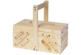 Innspiro Costurero en accordéon en bois de pin massif 28x25x15cm