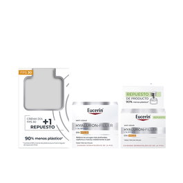 Eucerin Crème de jour HYALURON FILLER SPF30 recharge 2 unités, crème hydratante visage anti-rides et anti-vieillissement 50 ml