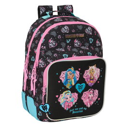 SAFTA Sac à dos Monster High 42 cm adaptable avec compartiments, poches, bandoulière et poignée, pour école ou voyage