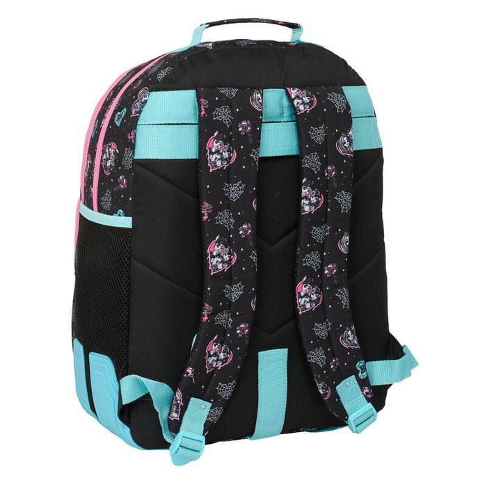 SAFTA Sac à dos Monster High 42 cm adaptable avec compartiments, poches, bandoulière et poignée, pour école ou voyage