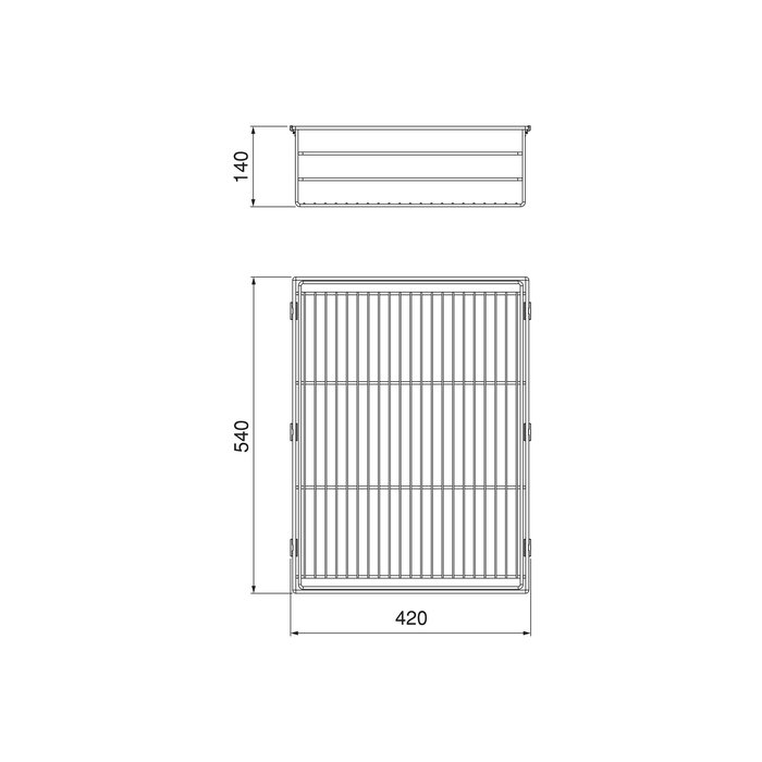 Emuca Tiroir en fil métallique pour armoires et dressings Quartz, 540mm (M70), Acier, Titane