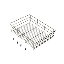 Emuca Tiroir en fil métallique pour armoires et dressings Quartz, 540mm (M70), Acier, Titane