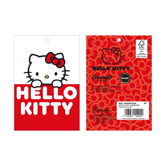 Cerdá Legging Set 2 Pièces Hello Kitty en Coton Brushed - Taille 8 Ans - Coloris Rose