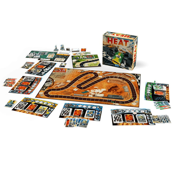 Asmodee DW9131 Jeu de société Heat PEGI 10 - Course stratégique années 60 - 1 à 6 joueurs - Espagnol