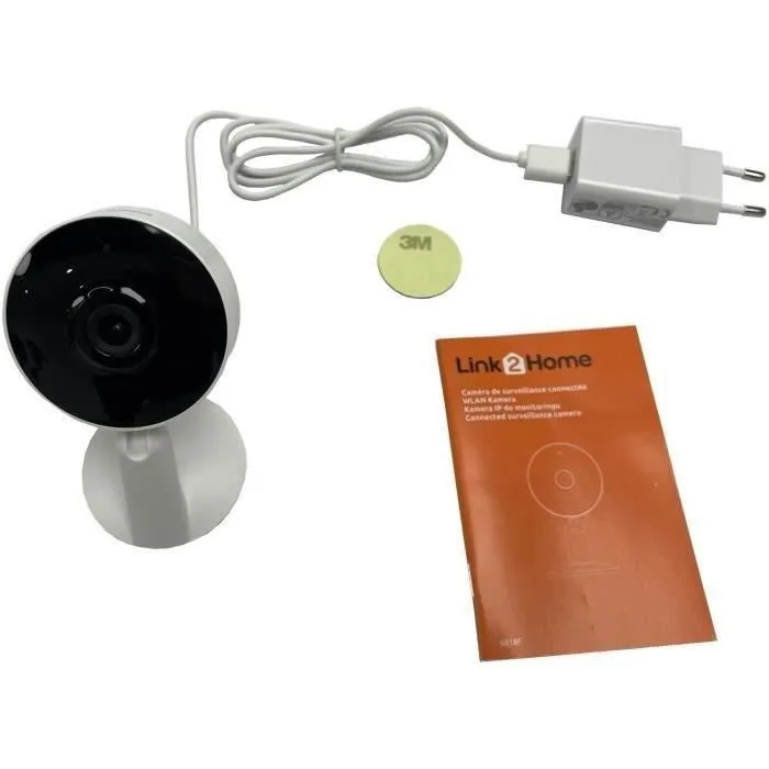 LINK2HOME Caméra de Sécurité WiFi Intérieure/Extérieure HD 1080P avec Vision Nocturne, Détection de Mouvement, Audio Bidirectionnel et Compatible iOS/Android