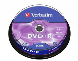 Verbatim - DVD+R Matt Silver - Disque pour enregistrement de données, vidéos, photos et musique - 10 unités