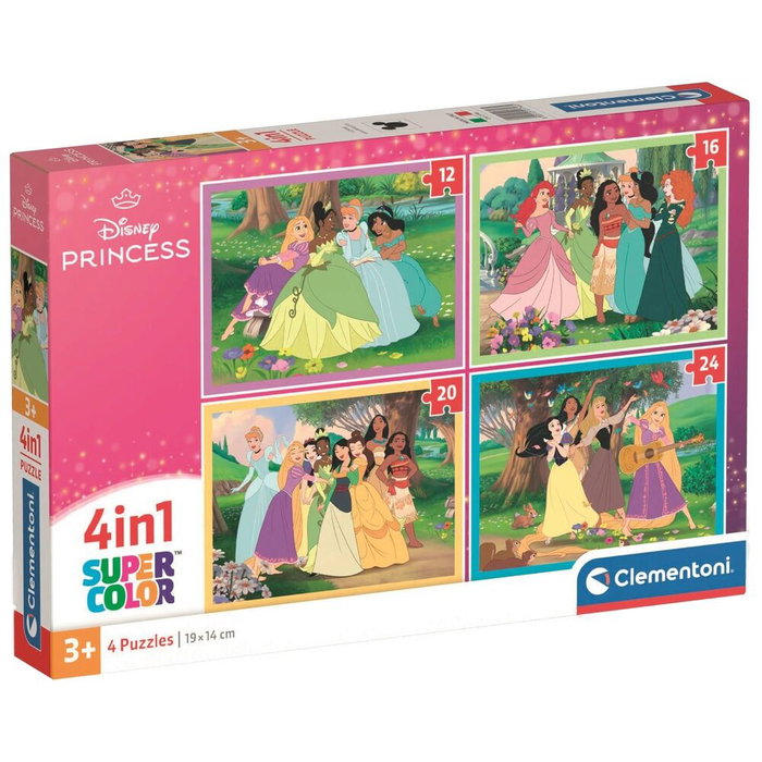 Clementoni Puzzle 4 en 1 Disney Princess