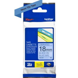 Brother TZe-541 Ruban Laminé 18 mm x 8 m Bleu sur Noir pour Rotulatrice