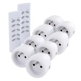 Chacon Set de 8 mini-prises avec 2 télécommandes à 4 canaux