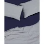 Parure de lit King Size Rayures Bleu foncé, 1 housse de couette et 2 taies d'oreiller