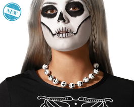 Collier Tête de Mort Gothique pour Déguisement Halloween - Accessoire de Costume Pirate, Squelette, Fête Alternative et Concert