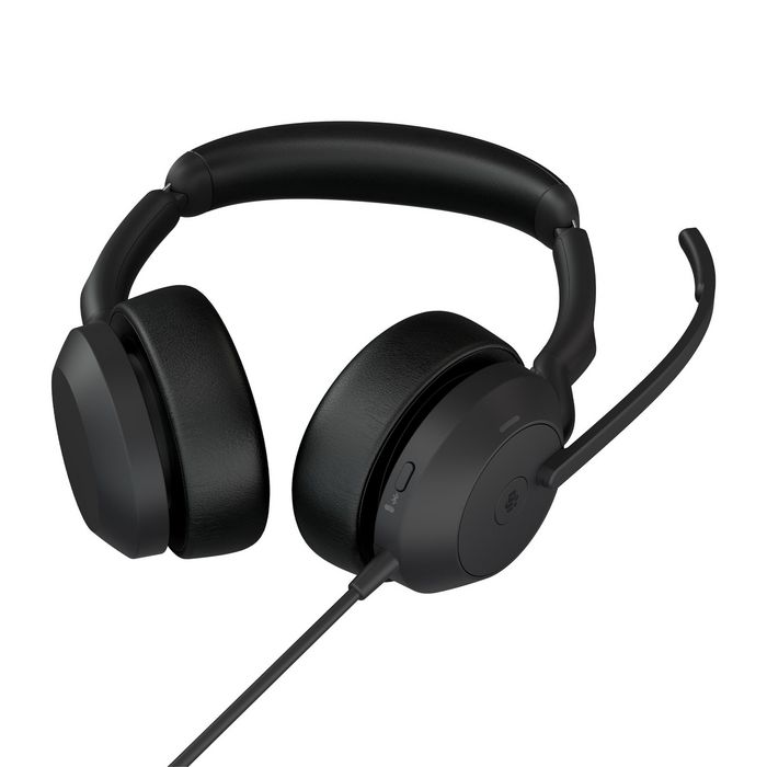 Jabra Evolve2 50 - Casque professionnel filaire avec micro à réduction de bruit, Bluetooth, réduction de bruit active (ANC) et technologie Jabra Air Comfort pour un confort maximal