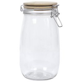 Cook Concept Bocal de conservation 1,5 L en verre avec couvercle en bambou