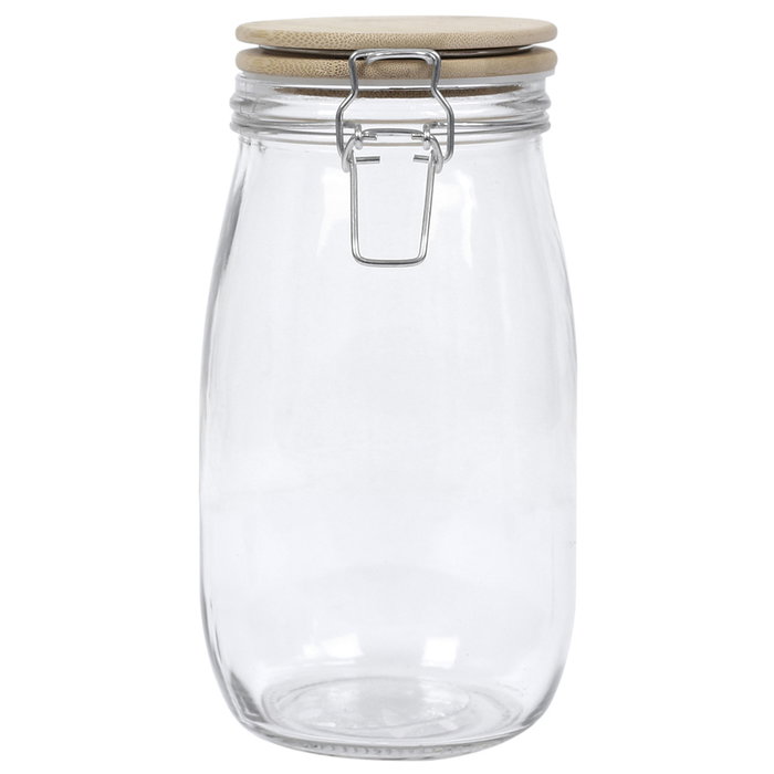 Cook Concept Bocal de conservation 1,5 L en verre avec couvercle en bambou