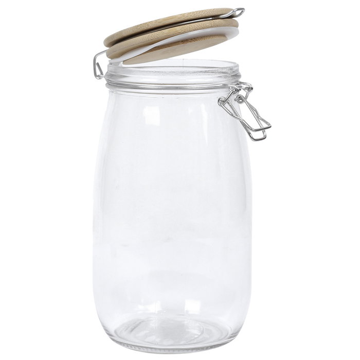 Cook Concept Bocal de conservation 1,5 L en verre avec couvercle en bambou