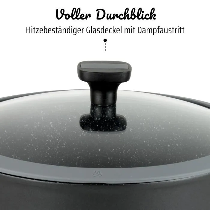 GSW - Marmite en fonte d'aluminium Easy Click 24 cm - Revêtement Vitaflon Granit sans PFAS - Induction